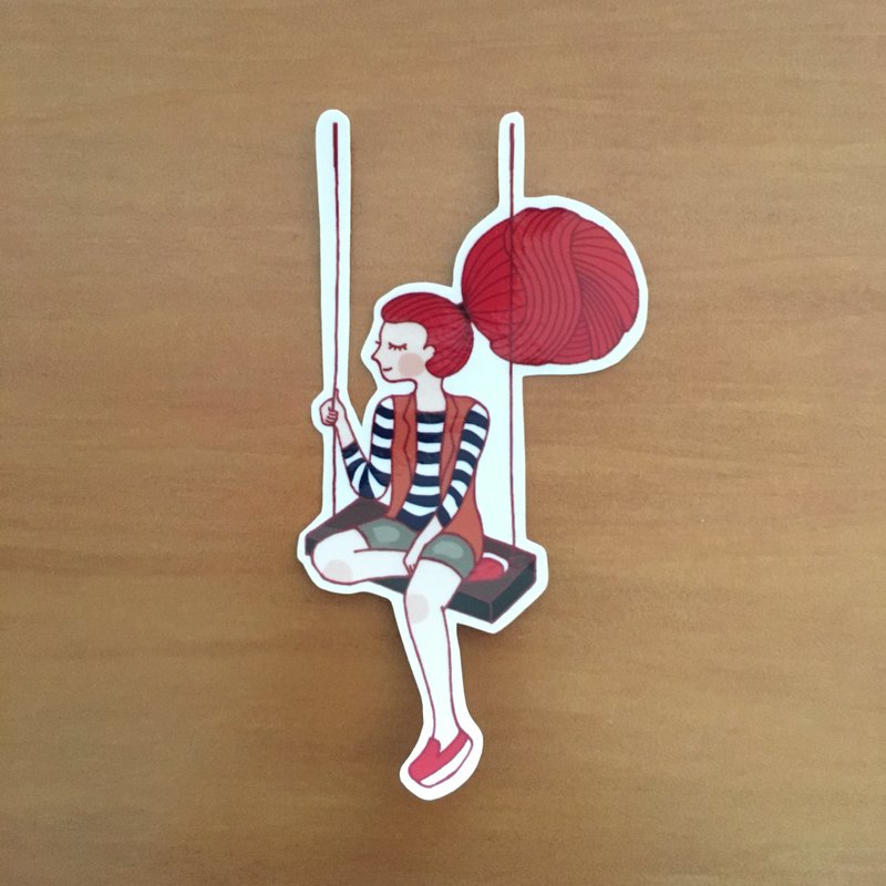 蜂巢女孩系列小型防水贴纸 SS0049 - 贴纸 - 防水材质 红色