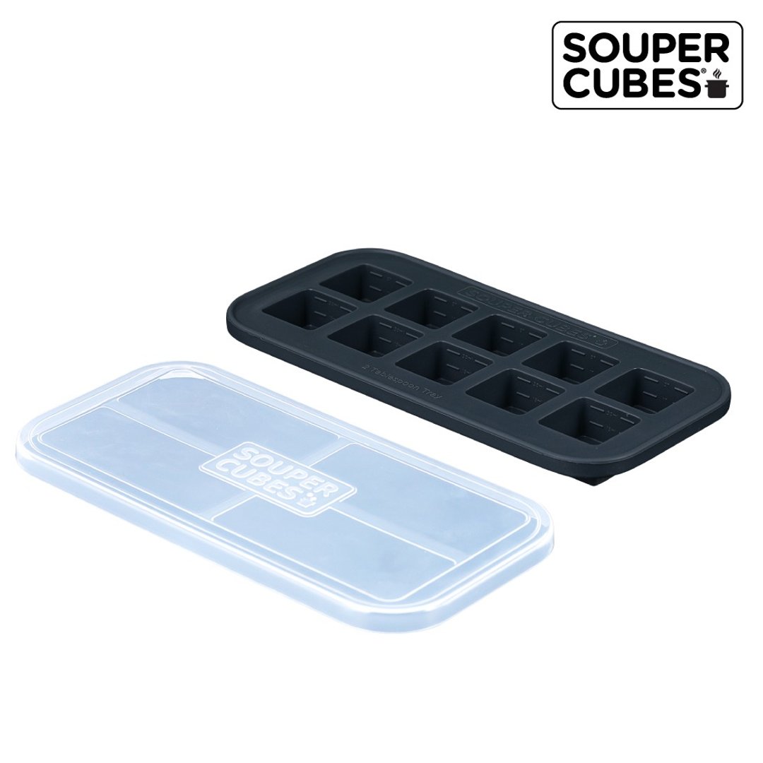 官方直营快速出货 -【Souper Cubes】多功能食品级硅胶保鲜盒 10 格_ - 便当盒/饭盒 - 硅胶 黑色