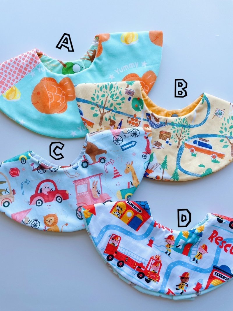 双面甜甜圈兜 - 围嘴/口水巾 - 棉．麻 