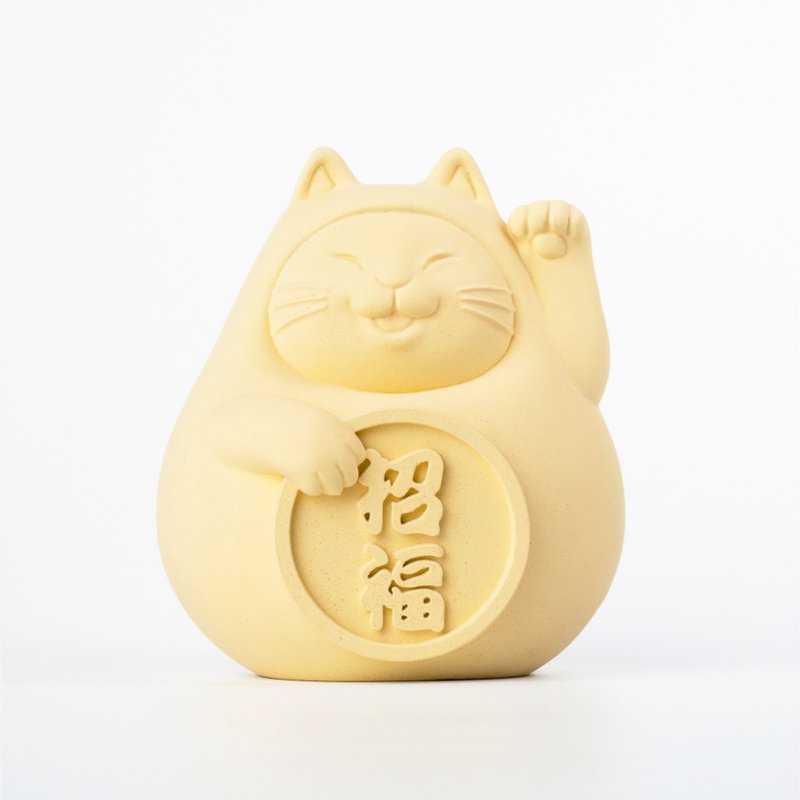 【送礼首选】胖胖招福猫(大)  招财黄 - 香薰/精油/线香 - 水泥 黄色