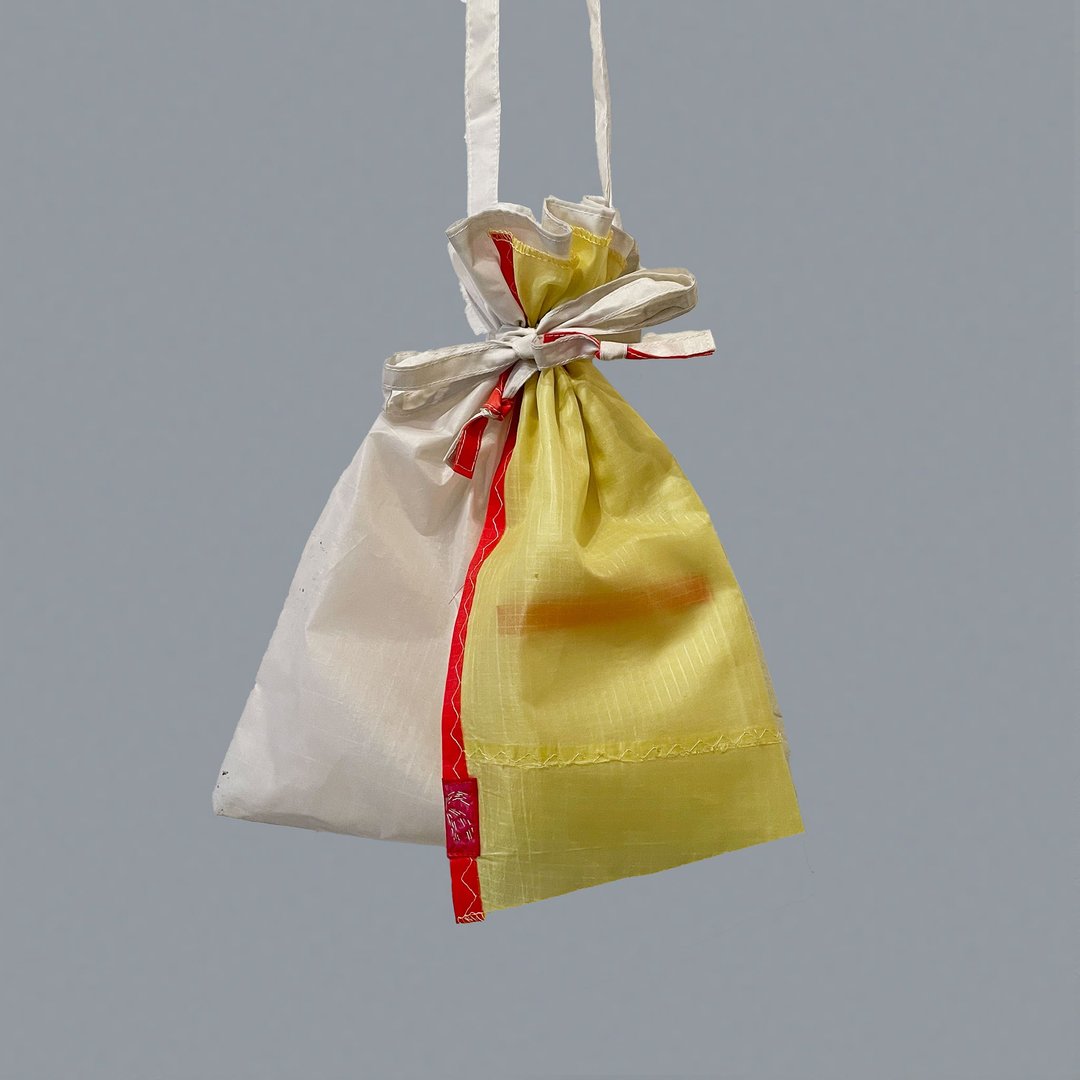 Colourful Shoulder Bag_The ReBorn kinchaku; shiro/ki - 侧背包/斜挎包 - 环保材料 黄色