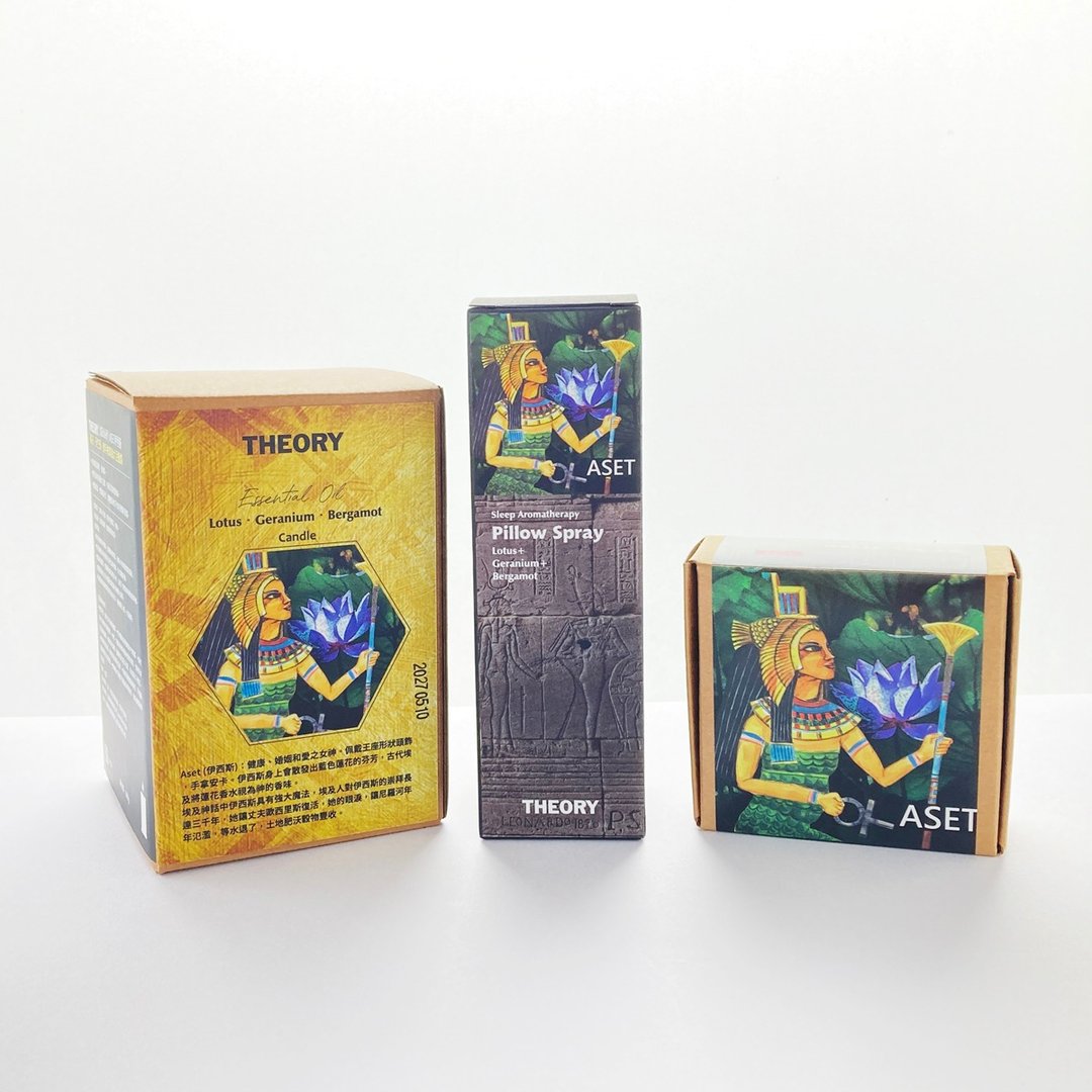 埃及系列-伊西斯│莲花天竺葵佛手柑精油蜡烛+舒眠喷雾+香膏 - 蜡烛/烛台 - 精油 