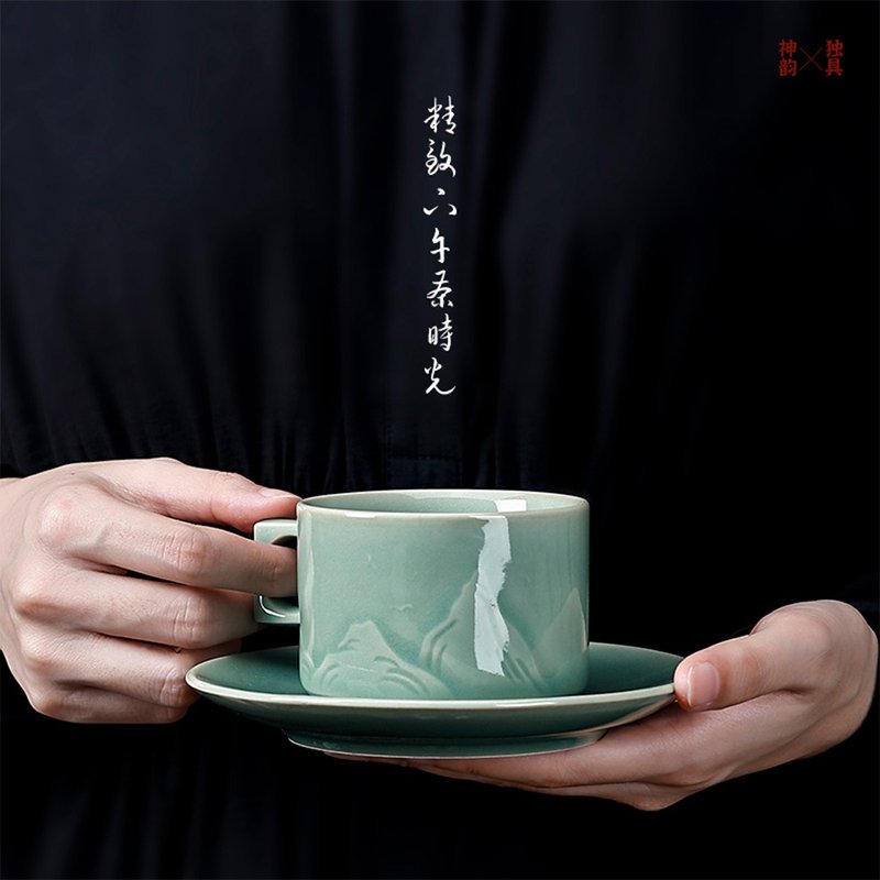 東作家 青绿江山杯 龙泉青瓷中式茶具茶杯咖啡杯子精致下午茶送礼 - 茶具/茶杯 - 瓷 