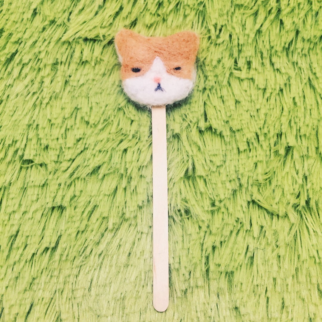 猫书僮系列_猫脸羊毛毡书签．橘子 - 书签 - 羊毛 橘色