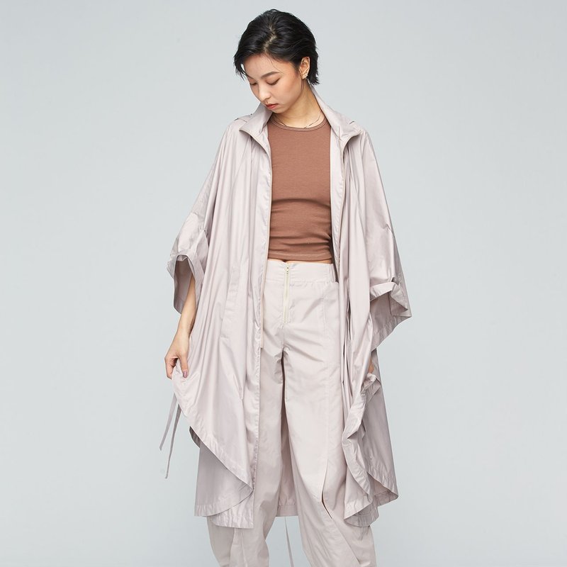 防泼水极轻量抽绳斗篷(中性)-朦卡其 - 男装外套 - 聚酯纤维 卡其色