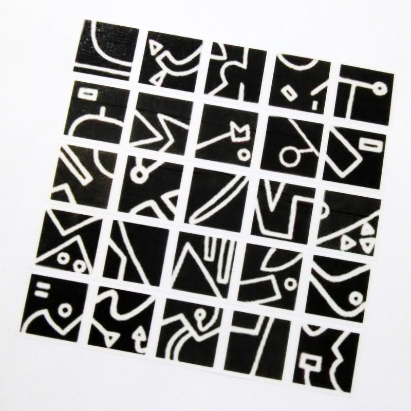 麒麟纸胶带 黑白火星文 - 纸胶带 - 纸 