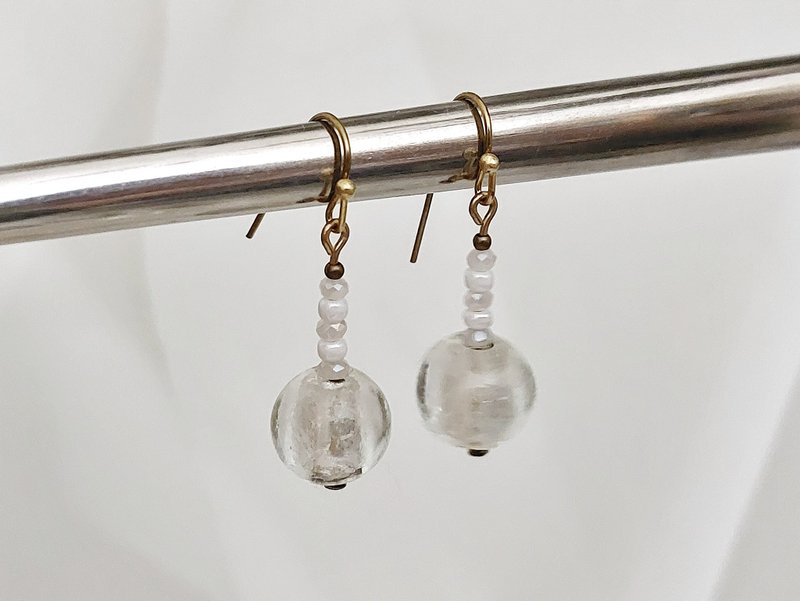 地仙 L'IMMORTEL chill系列 #19 垂坠耳饰 可改夹 - 耳环/耳夹 - 塑料 白色