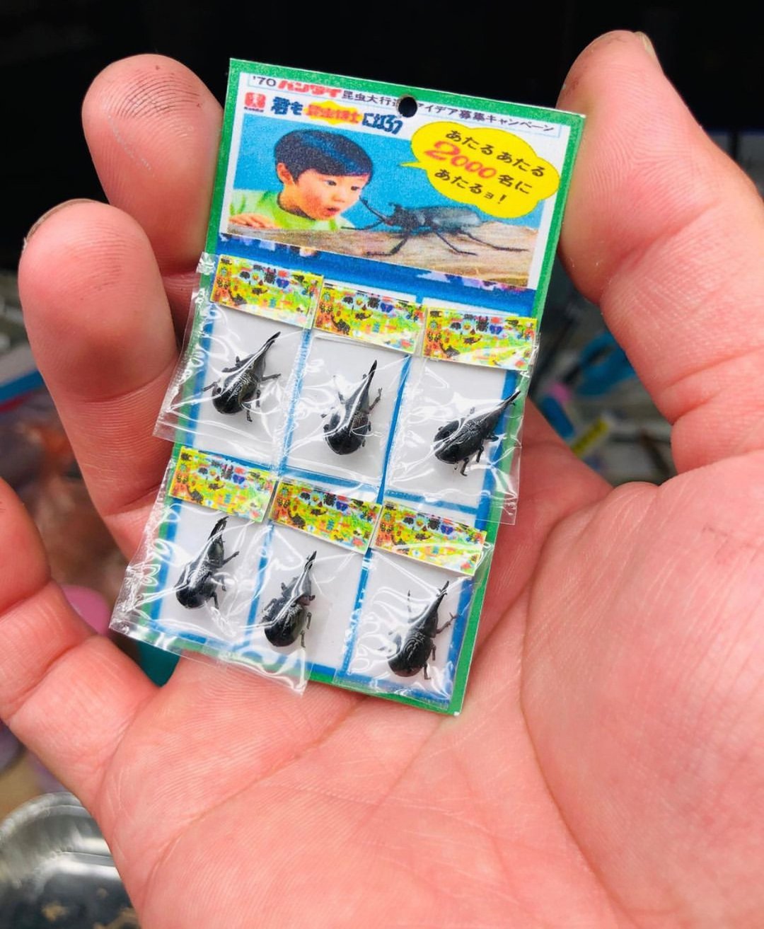 微缩 袖珍 迷你 柑仔店 古早味玩具 (昭和风甲虫) 场景 - 玩偶/公仔 - 塑料 黑色
