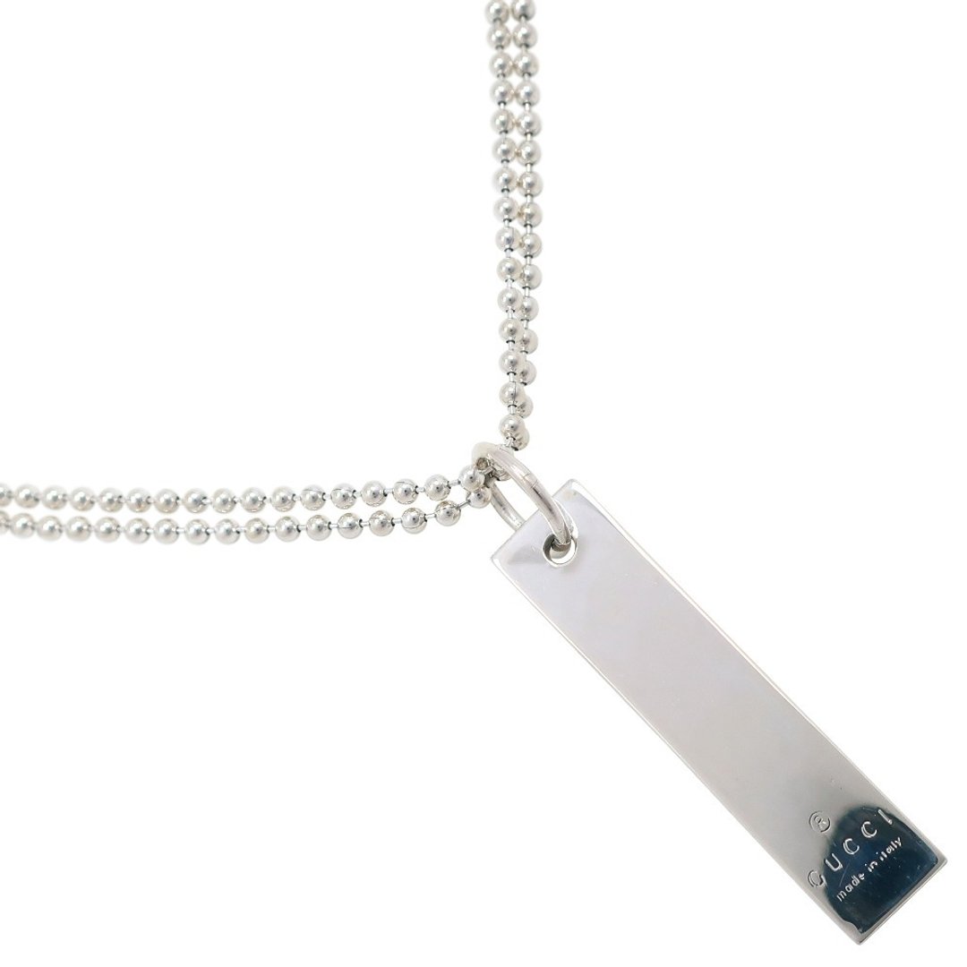 【日本直送】GUCCI 经典 Logo Bar 双球链 项链 银 925 约 22.3g 中性款【二手】 - 项链 - 银 银色