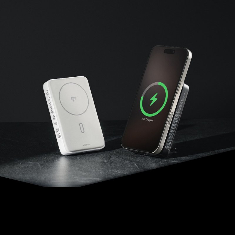 【Qi2 无线快充技术】MagPower Qi2支架款磁吸行动电源10000mAh(3 - 充电宝/传输线 - 其他材质 