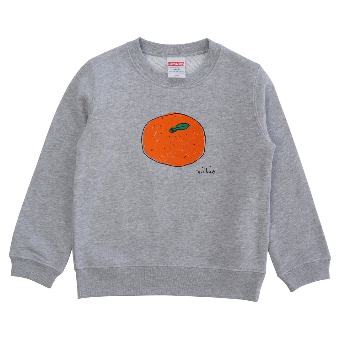 Mikan Kid's Sweatshirt Gray 橘子 Tangerine - 童装上衣 - 棉 灰色
