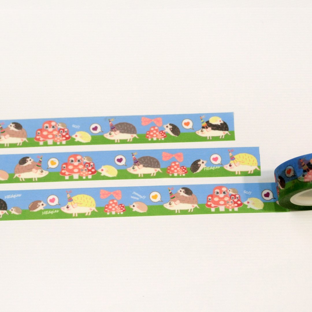 ＜小刺猬郊游趣＞ ハリネズミ 刺猬纸胶带/Masking tape/マスキングテープ - 纸胶带 - 纸 
