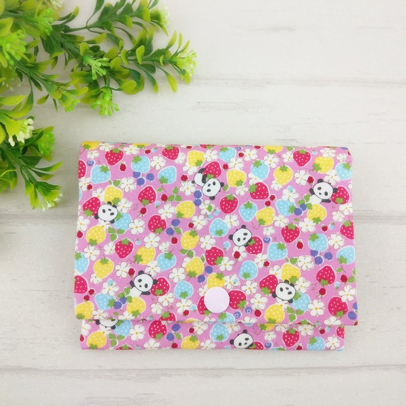 猫熊花园-3色可选。二合一面纸包 + 卫生棉包 (可免费绣名字) - 化妆包/杂物包 - 棉．麻 蓝色