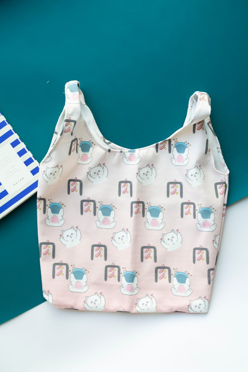 PMG 宠物手提袋 肉肉小皮皮 【 可定制 】 麻棉材质 - 手提包/手提袋 - 棉．麻 粉红色