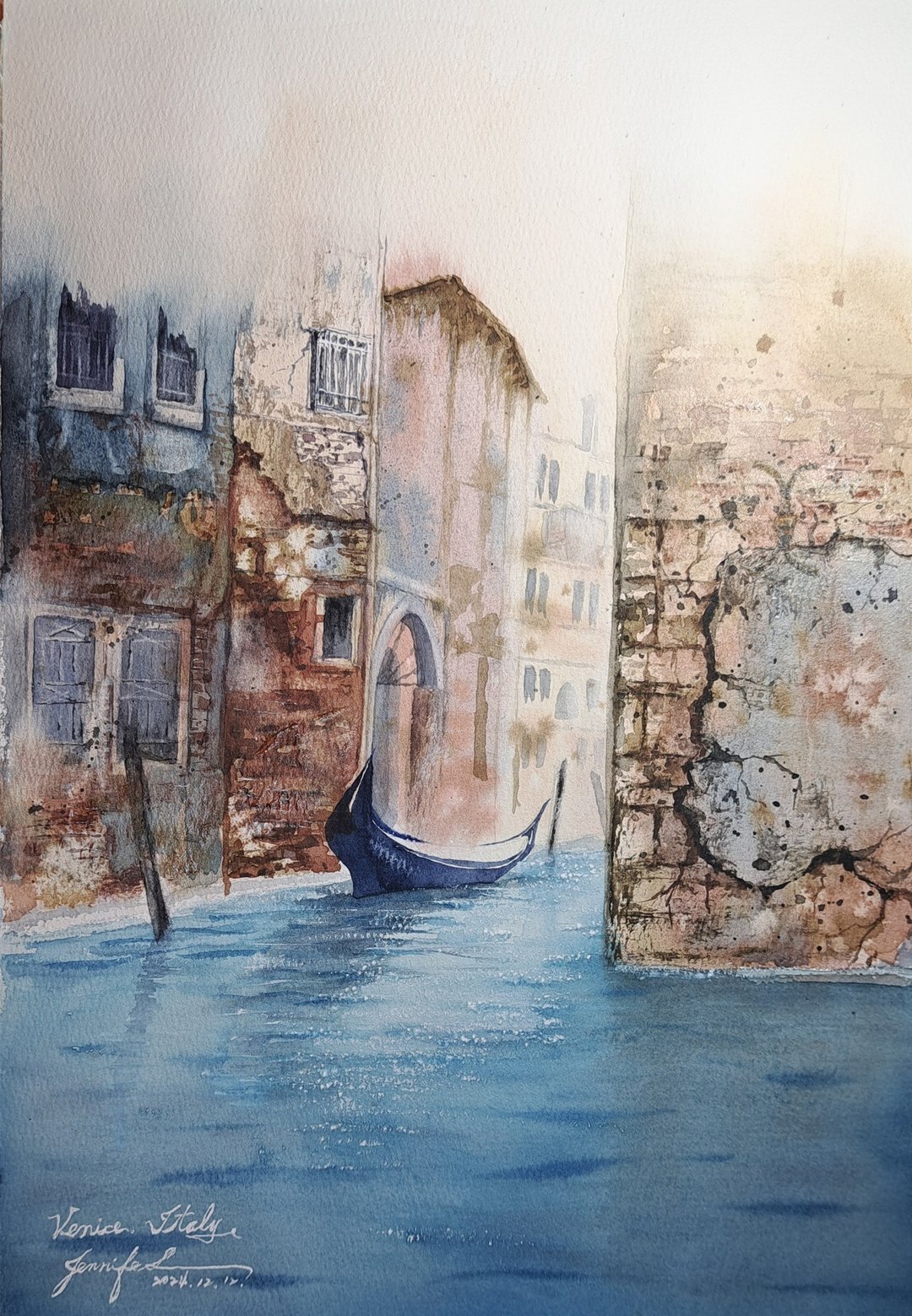 威尼斯风韵手绘水彩画 (含画框) - 海报/装饰画/版画 - 纸 