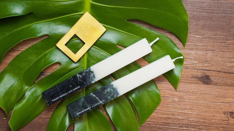 岩石蜡烛-2入装 - 蜡烛/烛台 - 石头 