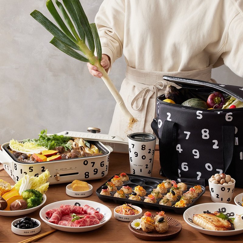 买就送Solac风扇 |【日本BRUNO】SOU·SOU经典款电烤盘全配五件组 - 厨房家电 - 其他材质 白色