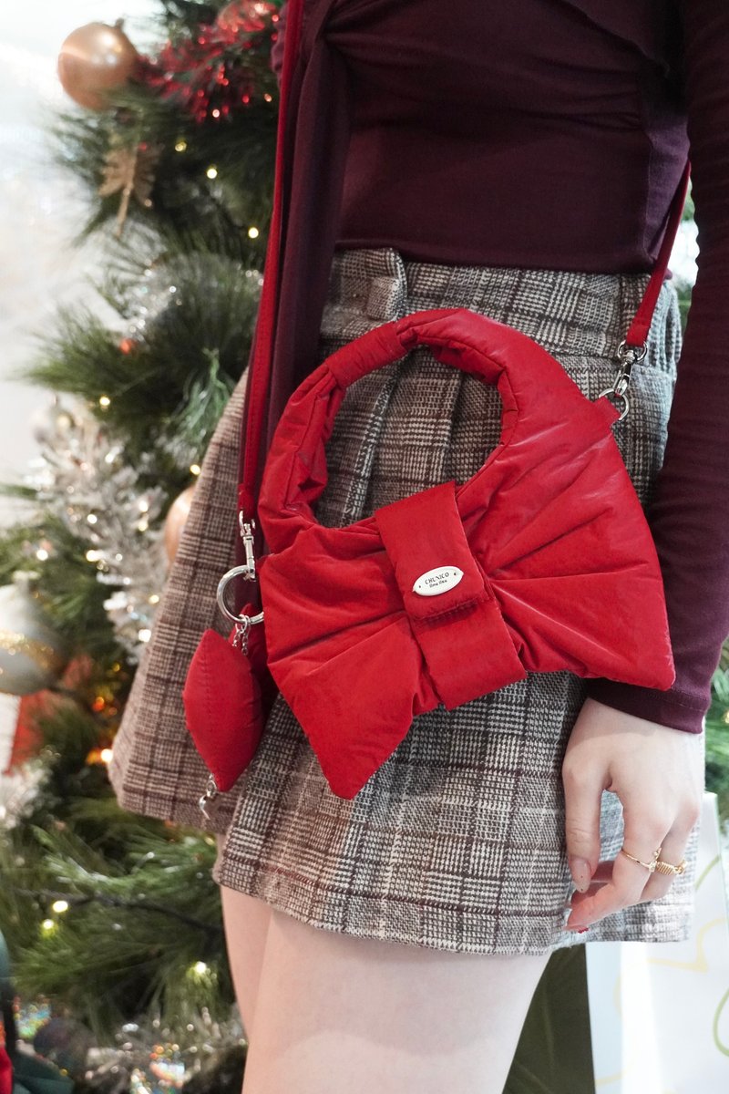 LimeLike x Chunico | 联名蝴蝶结包 Mini Riho Bag - 限定红 - 侧背包/斜挎包 - 尼龙 红色