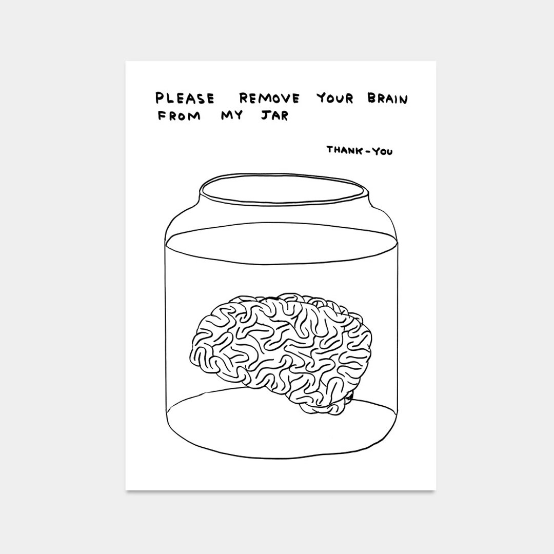 【艺术挂画】David Shrigley | 请把你的大脑从我的罐子里拿出来 - 海报/装饰画/版画 - 纸 