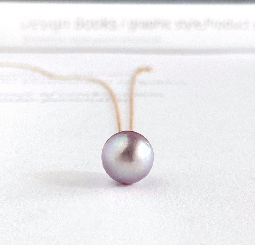 可选 天然淡水红宝石珍珠 薰衣草紫 “Rose Bud”珍珠坠饰与项链 (11.6mm~) - 项链 - 珍珠 紫色