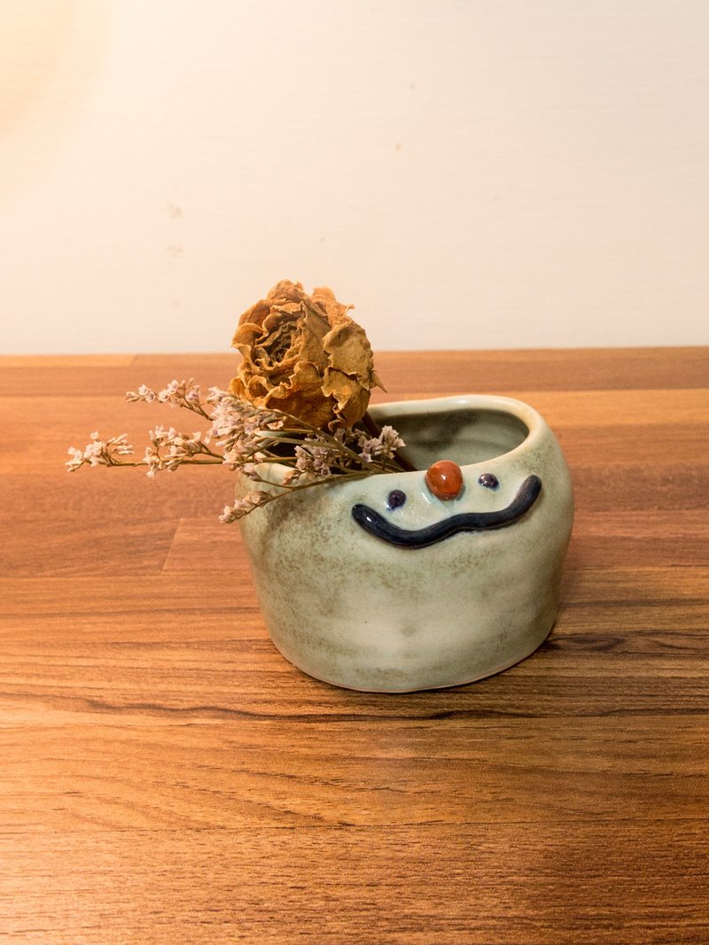 正反微笑陶作器皿 - 花瓶/陶器 - 陶 蓝色