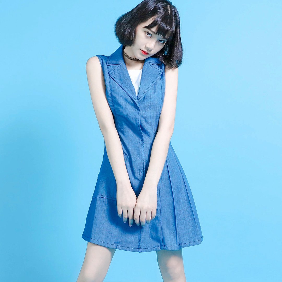 SU:MI said Conserve 永恒之星罩衫洋装_6SF047_蓝 - 洋装/连衣裙 - 棉 蓝色