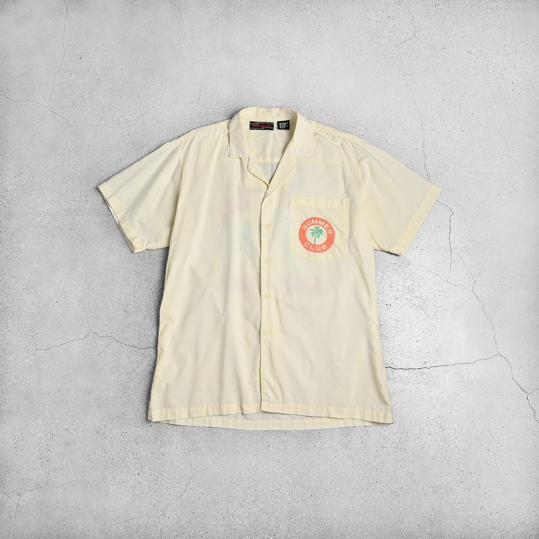 Vintage Guayabera 古巴衬衫 / 夏威夷衬衫、夏季古着衬衫 - 男装衬衫 - 其他材质 黄色