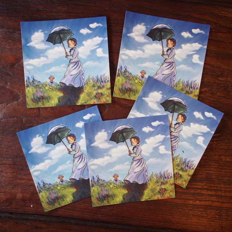 Postcard ( Woman with a Parasol ) - 卡片/明信片 - 纸 多色