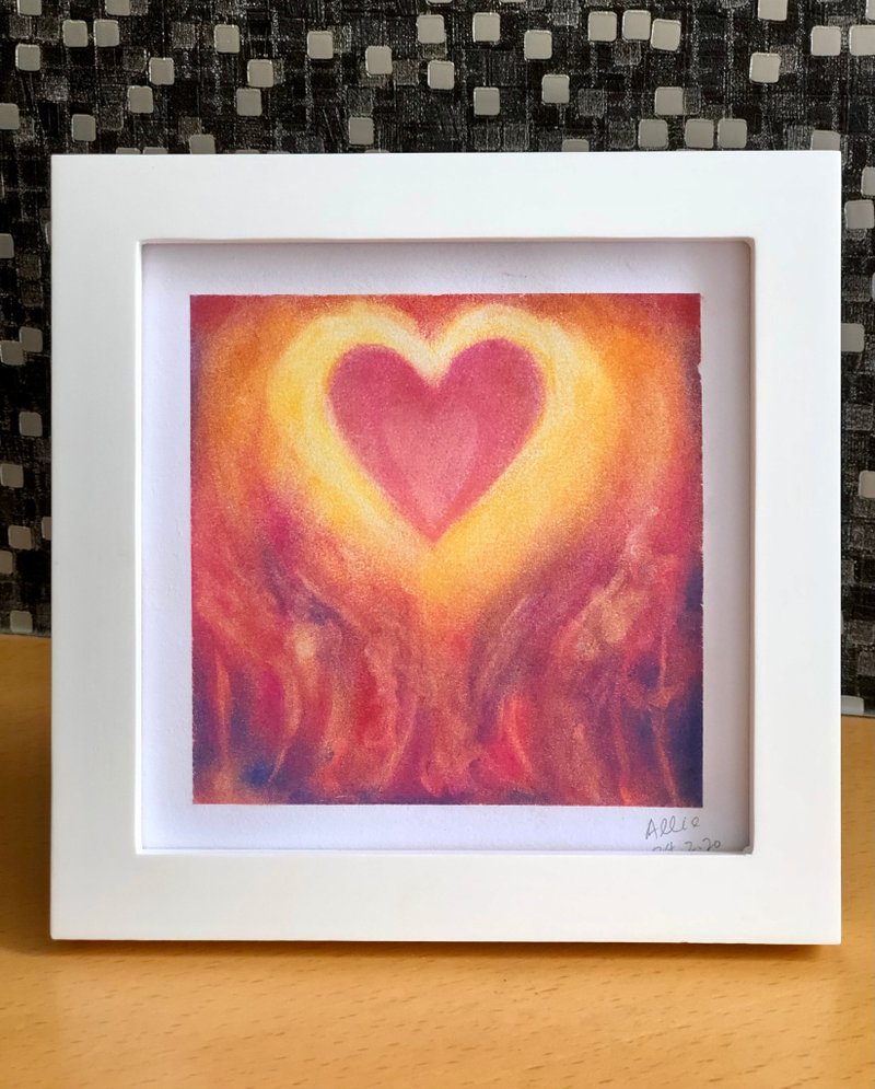 Allie 的舒心艺术 I 原创手绘粉彩画 18cm 附框 l 转向爱就可以了 - 海报/装饰画/版画 - 纸 