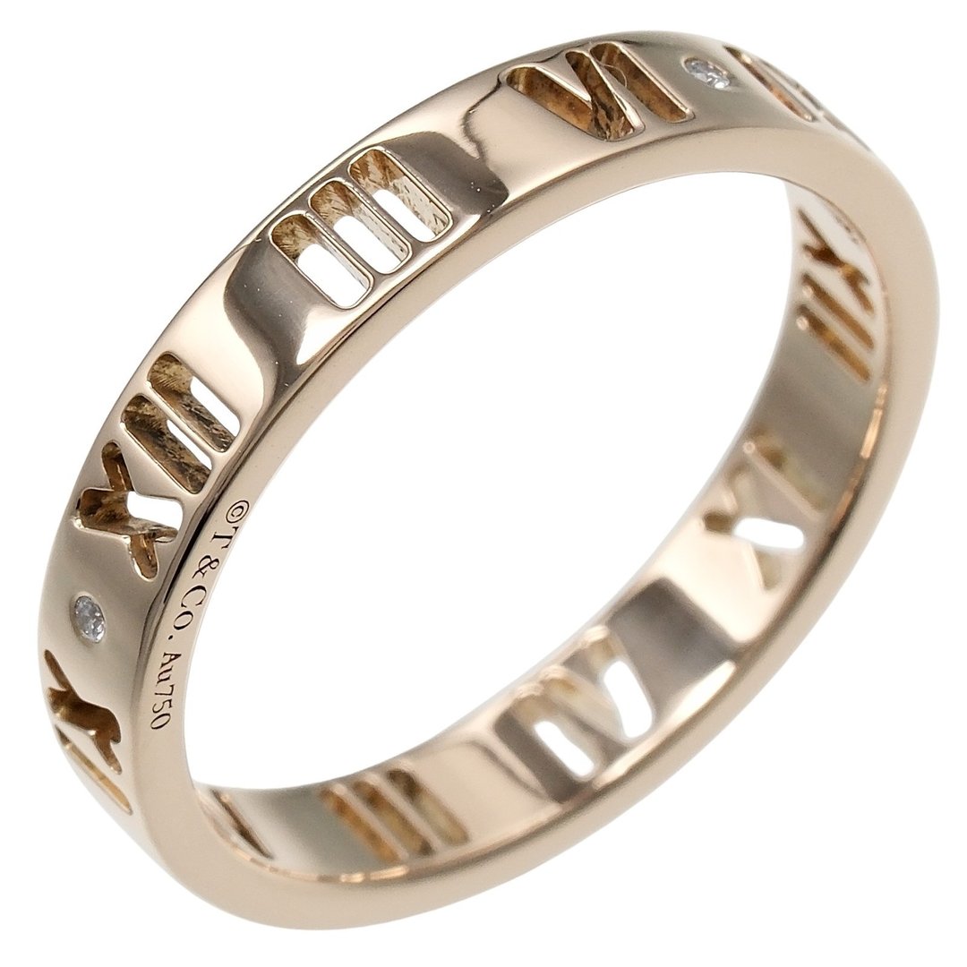 【日本直送】Tiffany & Co. 经典 Atlas 18K 玫瑰金 4P 钻石 戒指 12号 3g【二手】A级 - 戒指 - 贵金属 金色