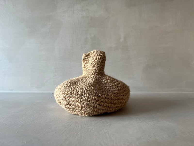 编织花器 / 侘寂风 / ins / 手工钩针【小茉莉居家美学】 - 花瓶/陶器 - 亚麻 卡其色