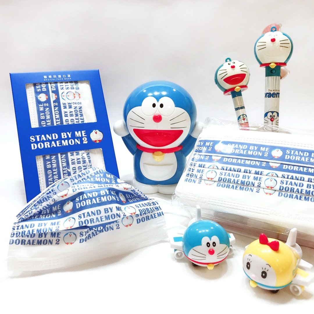 【上好生医】Doraemon_文字D_亲子口罩/10入盒装/ 双钢印 - 口罩 - 其他材质 蓝色