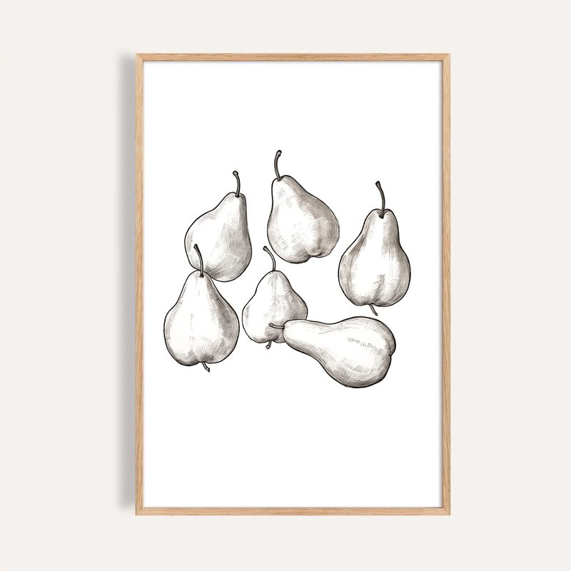 洋梨素描 Six Pears / 当代版画挂画 - 海报/装饰画/版画 - 纸 
