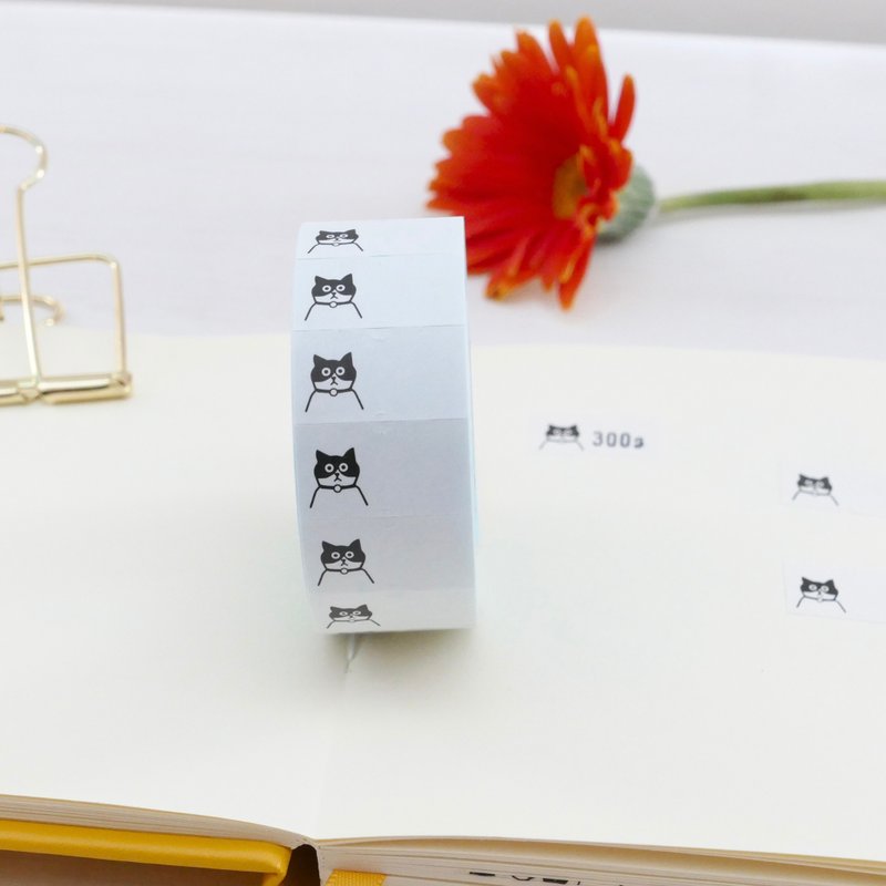 标签贴纸 虎斑猫 (无打孔) - 贴纸 - 纸 黑色