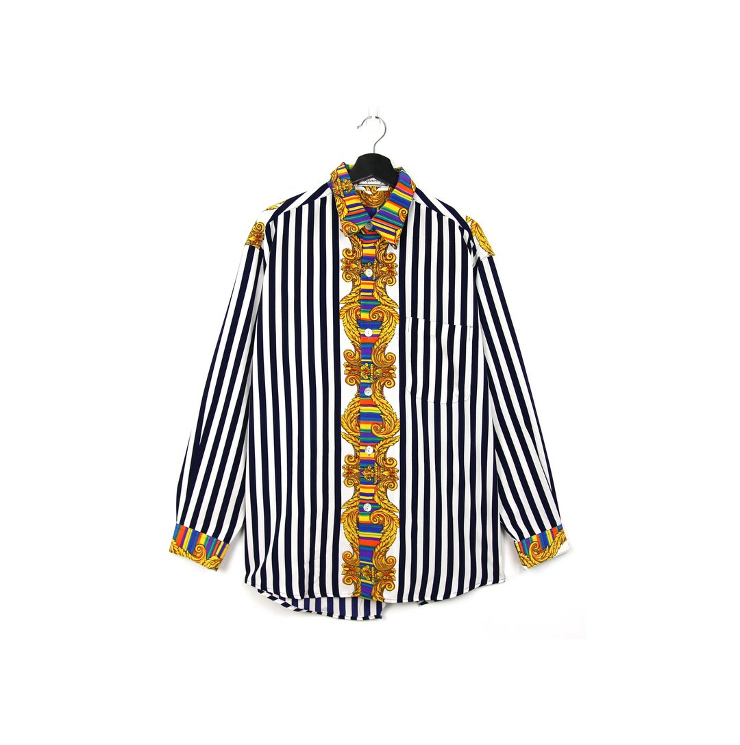 Back to Green::花衬衫 欧洲宫廷花纹 //vintage shirt - 男装衬衫 - 丝．绢 