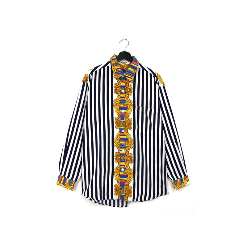 Back to Green::花衬衫 欧洲宫廷花纹 //vintage shirt - 男装衬衫 - 丝．绢 