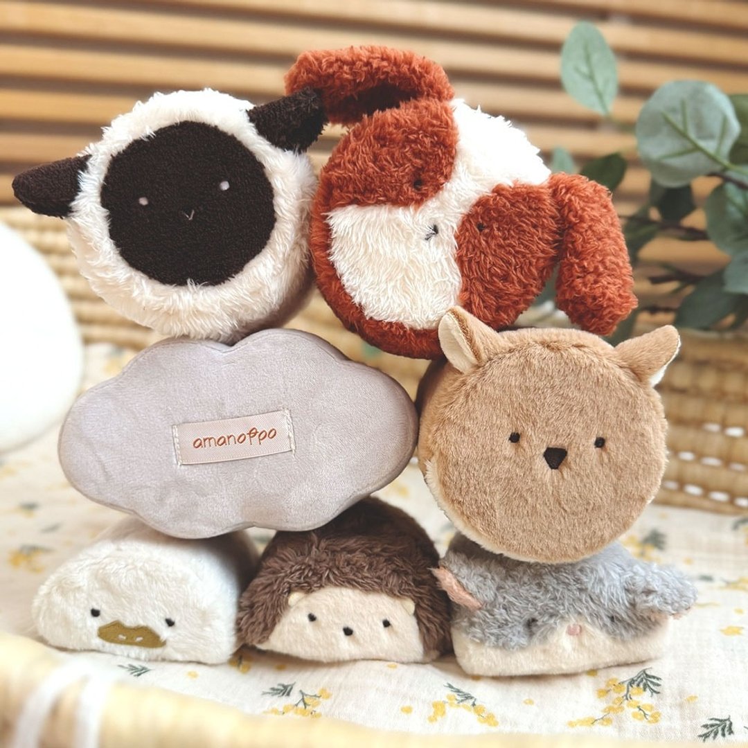 【日本 amanoppo】Fluffy Baby 云朵动物布积木 - 玩具/玩偶 - 其他材质 多色