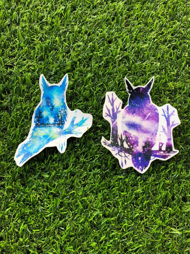PVC防水贴纸-行李贴-(大)-星空猫头鹰款 - 贴纸 - 纸 多色