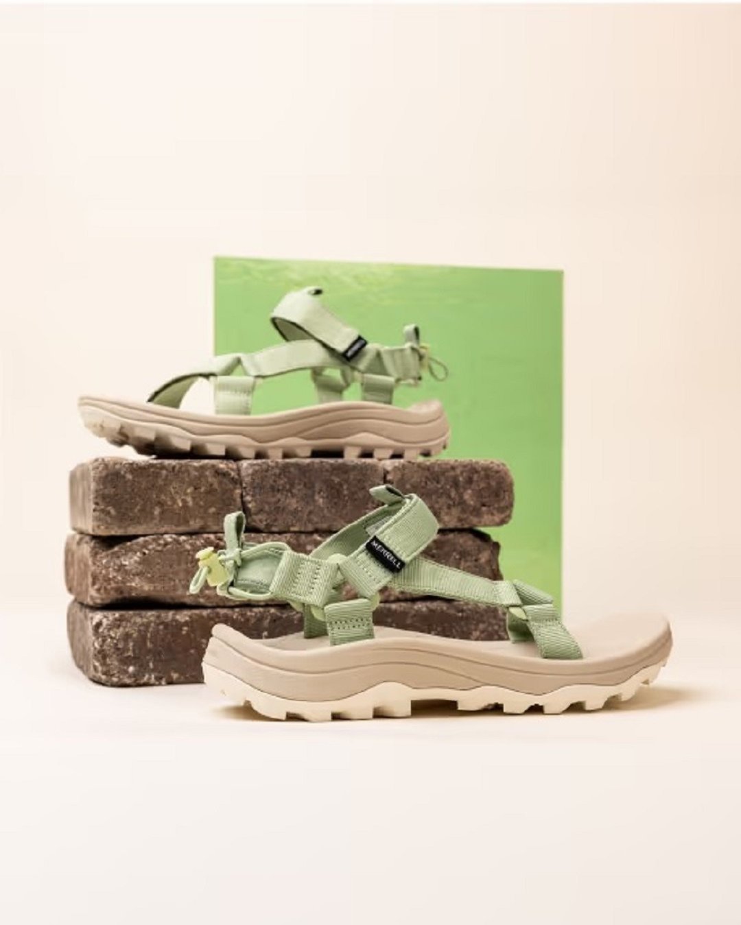 MERRELL SPEED FUSION WEB SPORT厚底水陆两栖凉鞋 女鞋-绿色 - 男女凉鞋 - 其他材质 