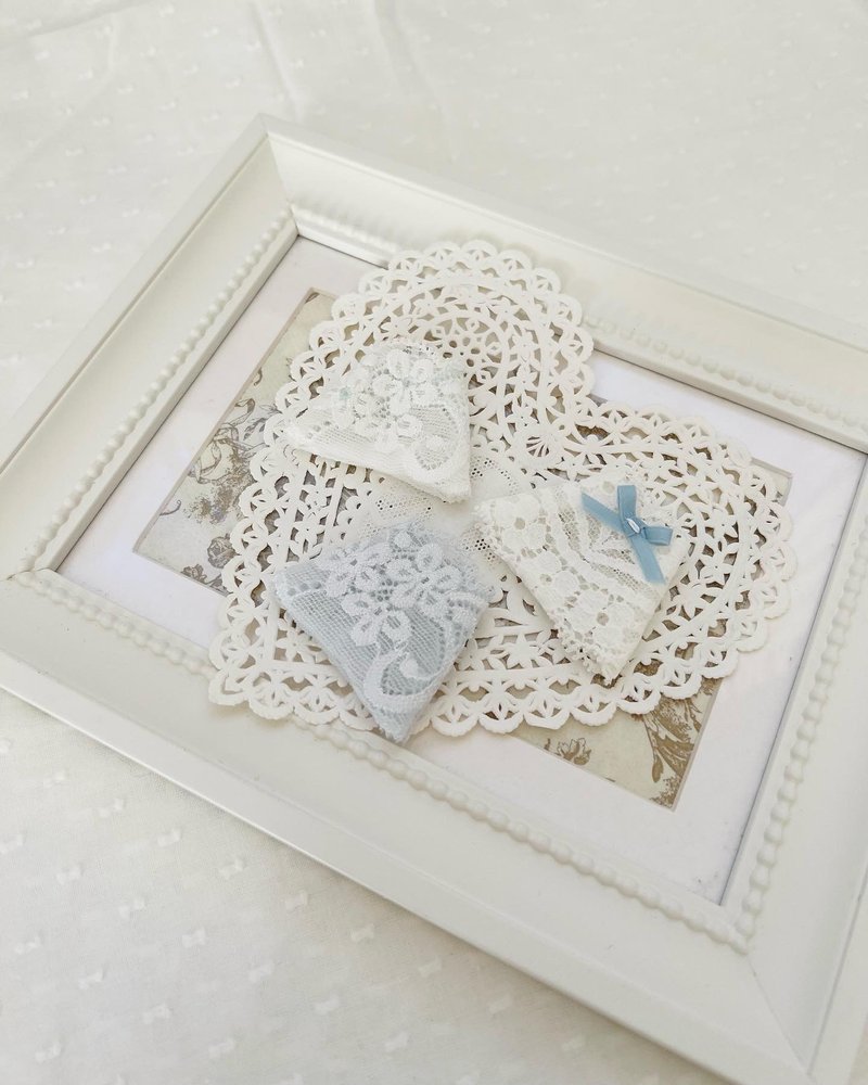 Lingerie for Rika-chan 3-Piece Boxer-Style Set - 玩偶/公仔 - 其他材质 白色