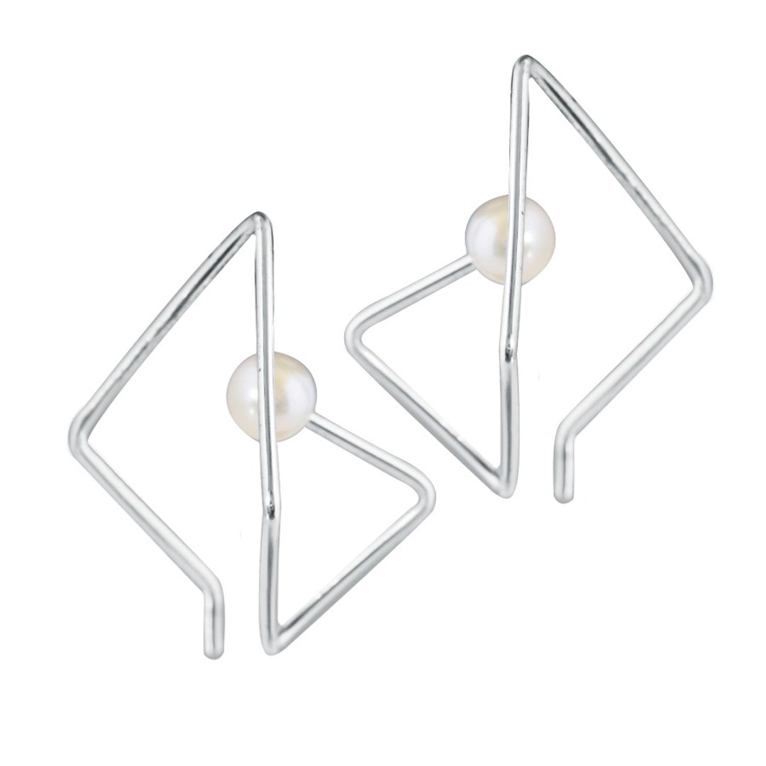 Silver Pierced earring - 耳环/耳夹 - 其他金属 银色
