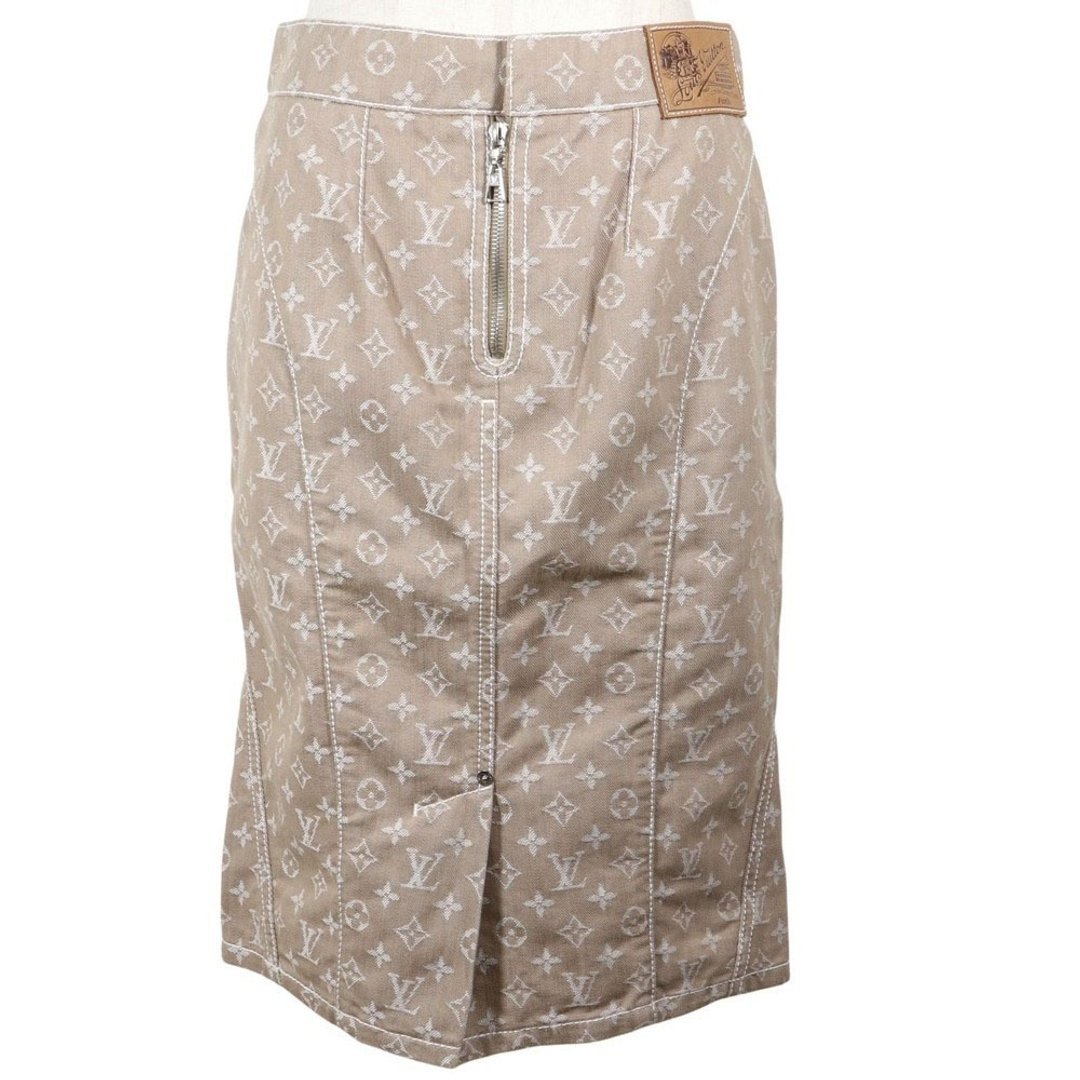 【日本直送】路易威登 LOUIS VUITTON Monogram Denim 铅笔裙 侧边开衩 棉×聚酯纤维 棕色 女仕【二手】 - 裙子 - 棉．麻 咖啡色