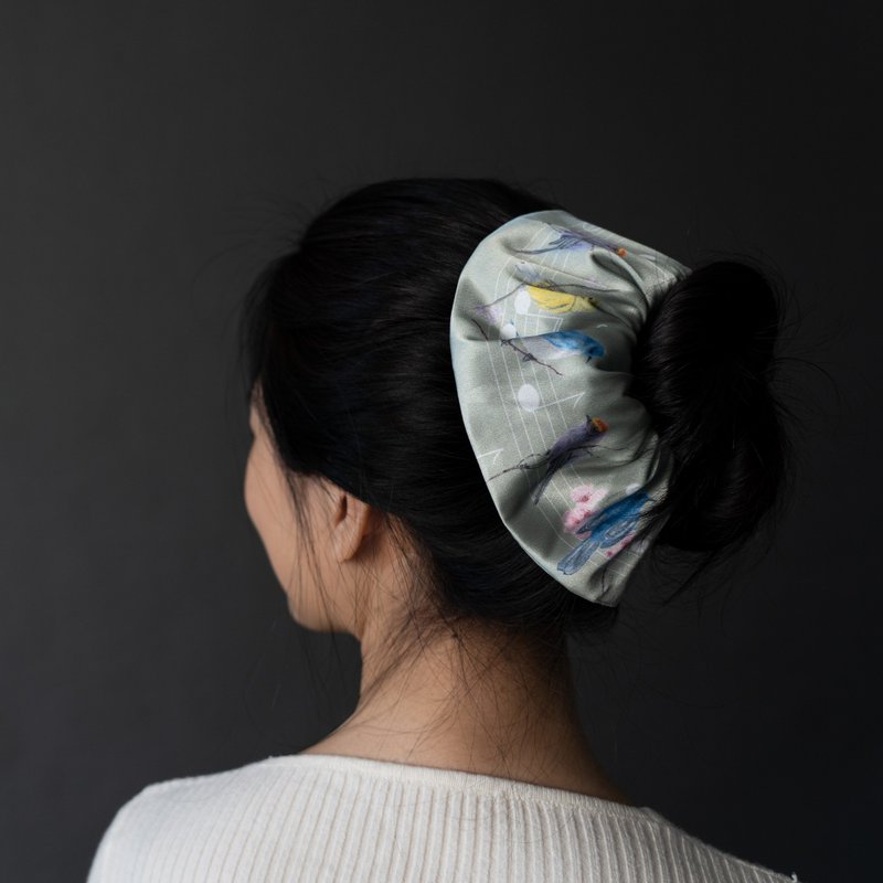 Jennie Tsai - 甜甜鸟音符粉绿 - 大甜甜圈发束 - 发饰 - 丝．绢 