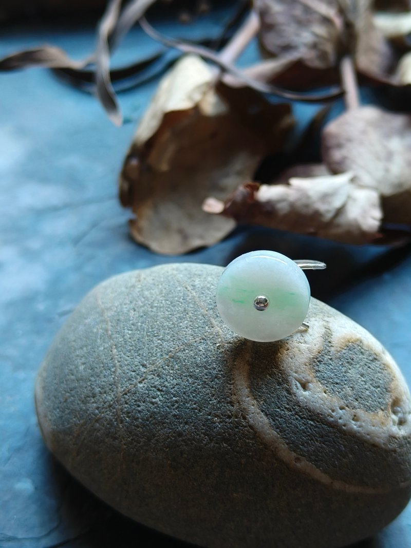 ore设计 天然缅甸平安扣翡翠121015mm  银戒指 - 手链/手环 - 宝石 绿色