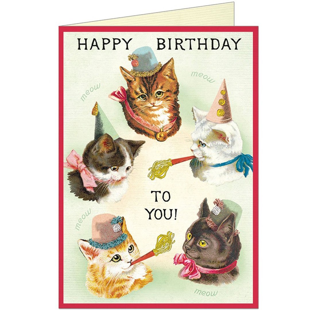Cavallini & Co.  GREETING CARD 生日卡(大)_猫猫派对 - 卡片/明信片 - 纸 多色