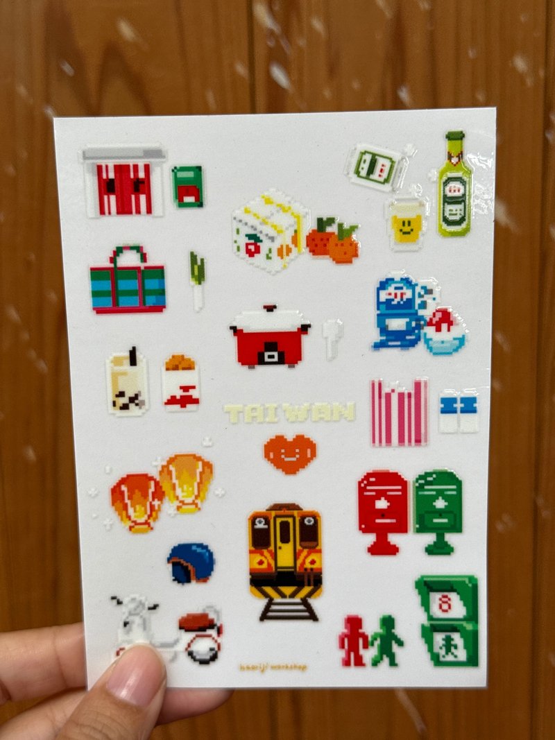 热卖新品_Love TAIWAN Pixel风台湾小物系列 水晶转印贴 - 贴纸 - 其他材质 多色