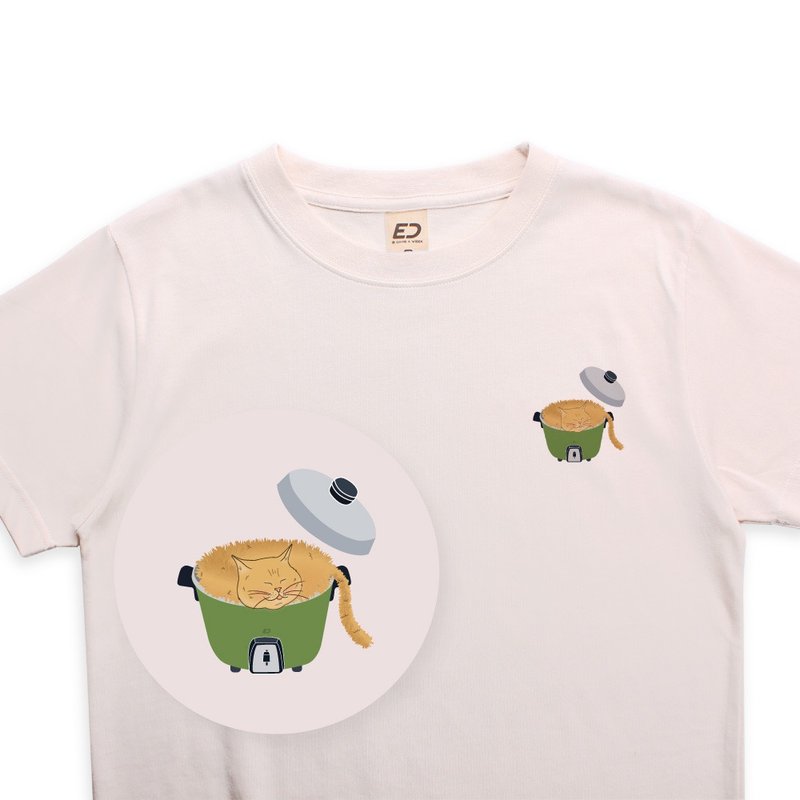 【台湾怀旧】一锅猫  短T/女上衣/男T恤/T-Shirt - 女装 T 恤 - 棉．麻 绿色