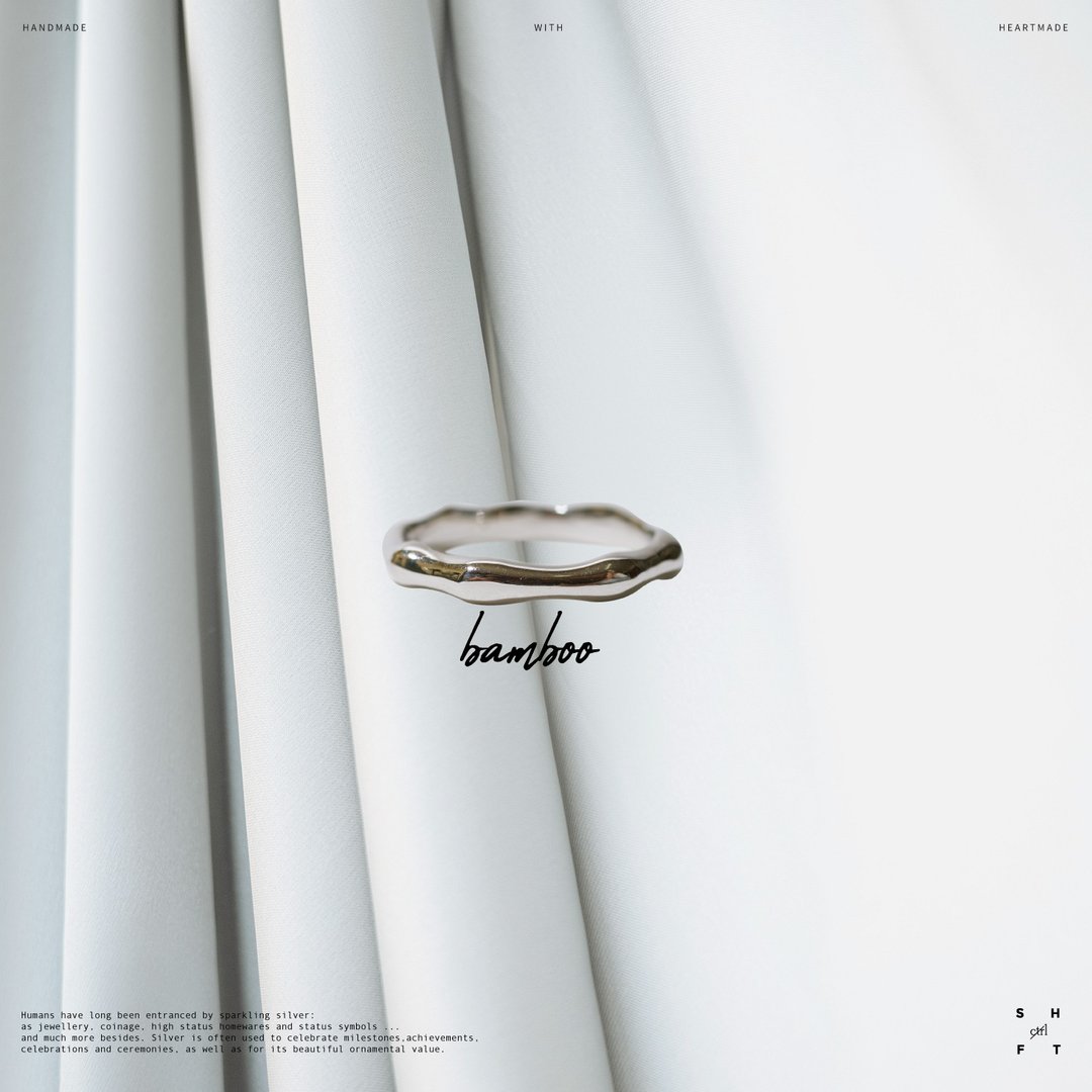 Ctrlshift - Bamboo silver ring - 戒指 - 纯银 银色