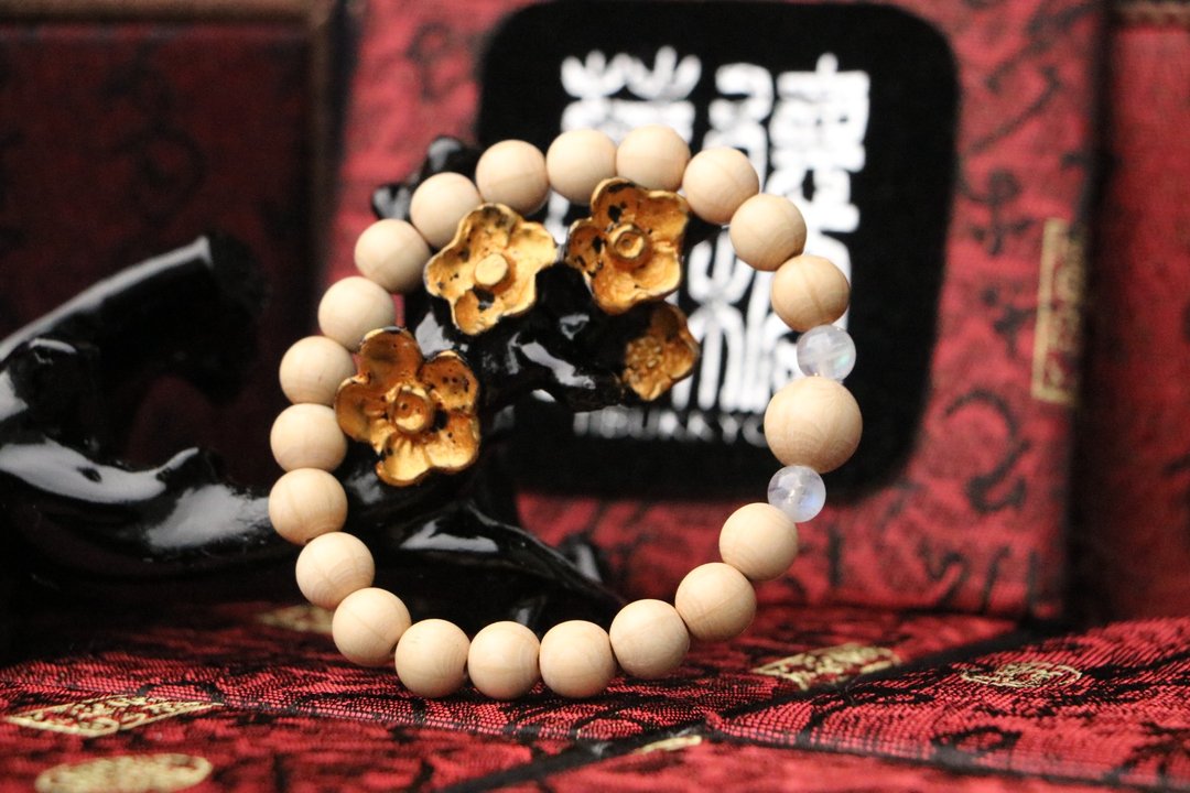 新籽六道木手珠 8mm 月光石隔珠 降龙木 佛珠 念珠 手串 定制化 - 手链/手环 - 木头 