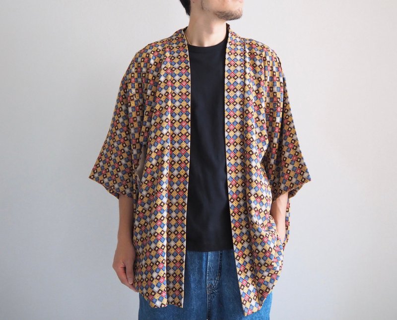 【日本制造】多格子外罩男女通用、复古和服夹克、道德时尚、礼物 - 女装休闲/机能外套 - 丝．绢 